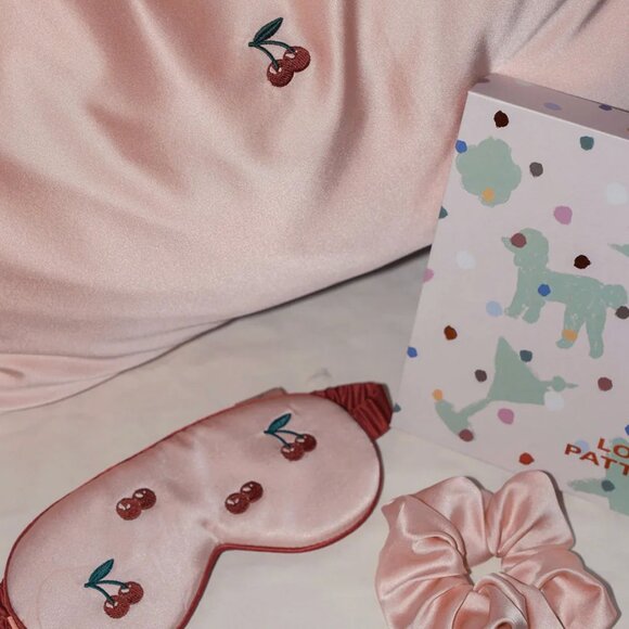 Anthropologie Cherries 3 Piece Silk Gift Set - Picture 3 of 5